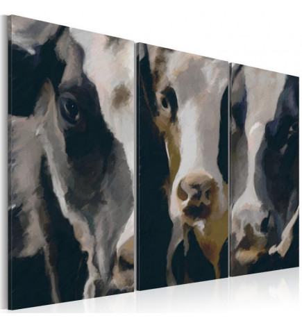 Schilderij - Piebald cow