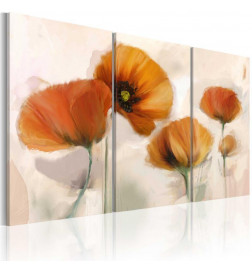 Leinwandbild - Artistic poppies - triptych