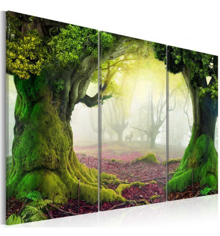 Schilderij - Mysterious forest - triptych
