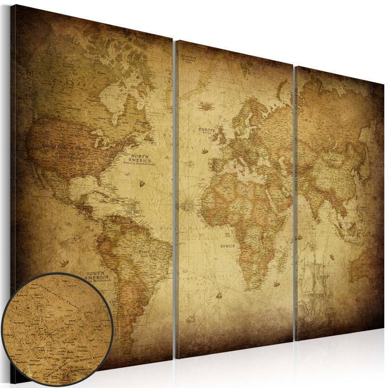 61,90 € Canvas Print - Old map: triptych