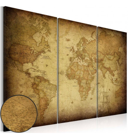 Canvas Print - Old map: triptych