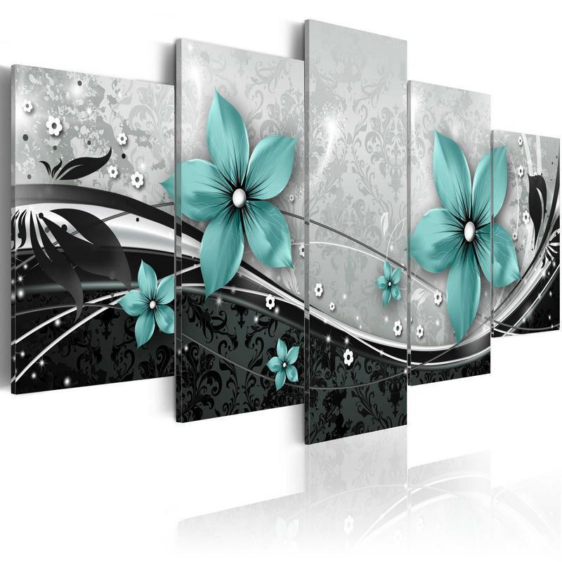 70,90 € Canvas Print - Turquoise flower of night