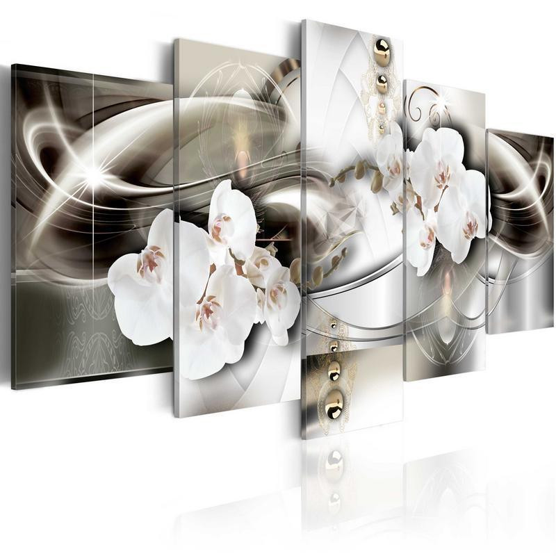 70,90 € Canvas Print - Orchids among the waves of gold
