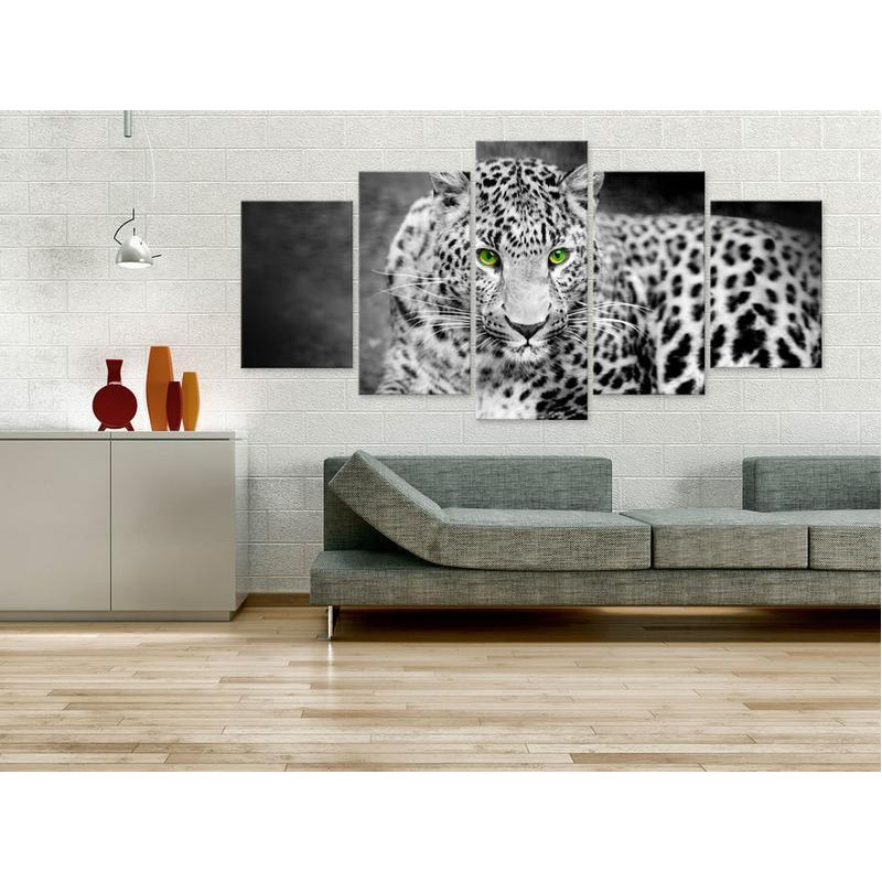 70,90 € Leinwandbild - Leopard - black&white
