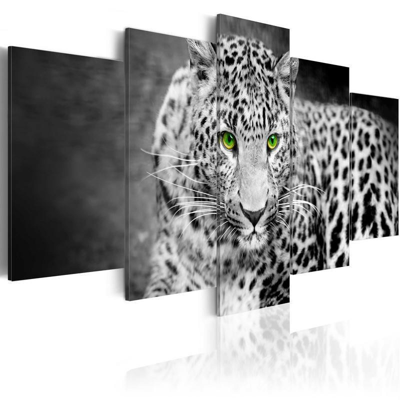70,90 € Leinwandbild - Leopard - black&white