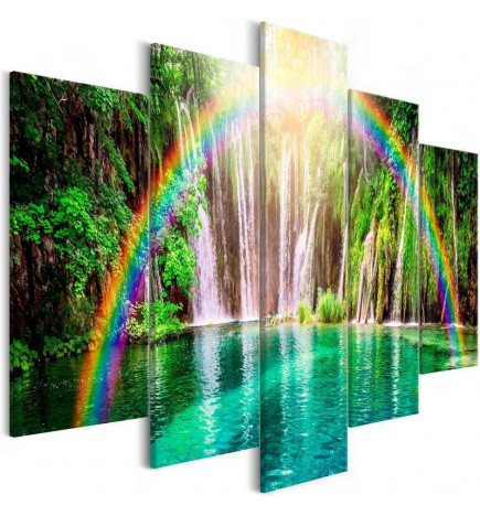 Schilderij - Rainbow Time (5 Parts) Wide