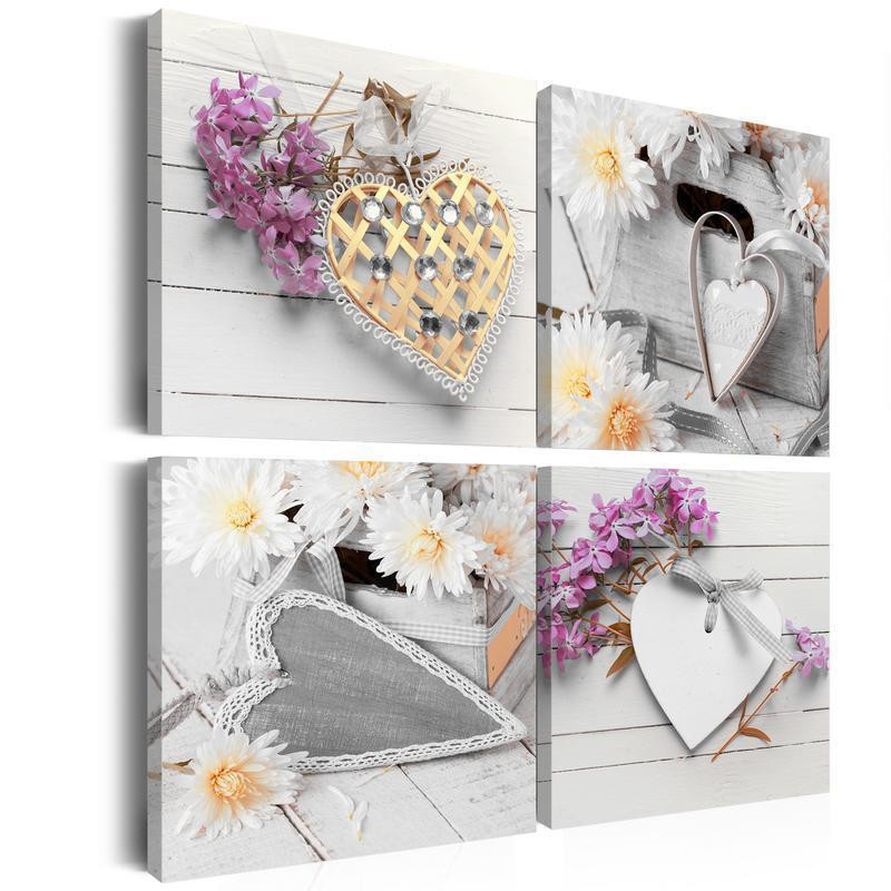 56,90 € Cuadro - Hearts and flowers