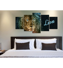 Schilderij - Gold lion