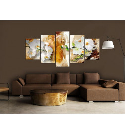 Canvas Print - Brown Paint and Orchid