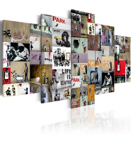 70,90 € Canvas Print - Art of Collage: Banksy IV