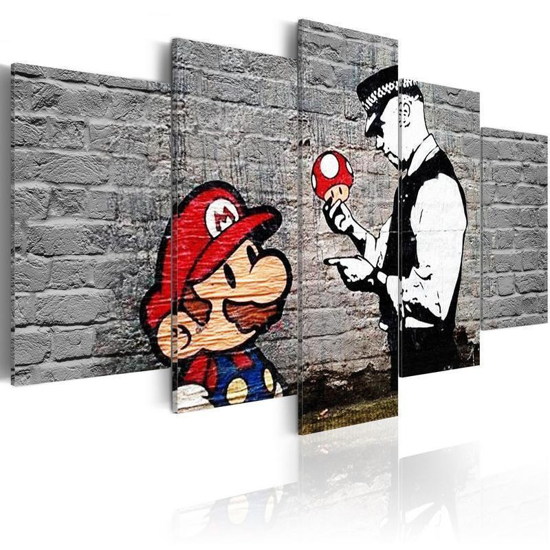 70,90 € Leinwandbild - Super Mario Mushroom Cop (Banksy)