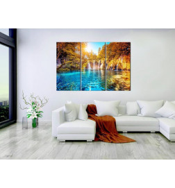 Canvas Print - Waterfalls of Sunny Forest