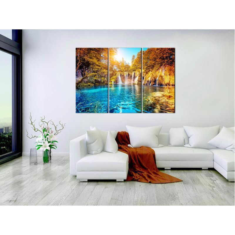 61,90 € Canvas Print - Waterfalls of Sunny Forest