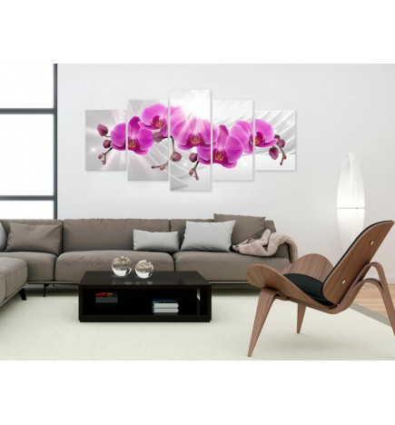 Schilderij - Abstract Garden: Pink Orchids