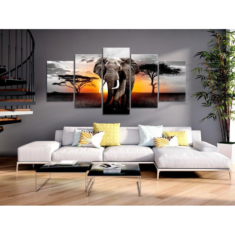 70,90 € Canvas Print - Elephant at Sunset