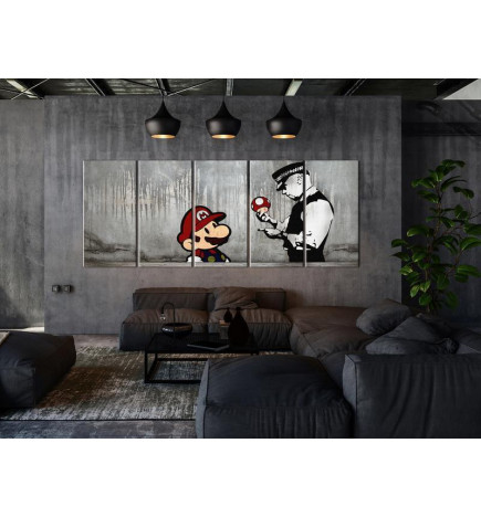 Schilderij - Mario Bros on Concrete