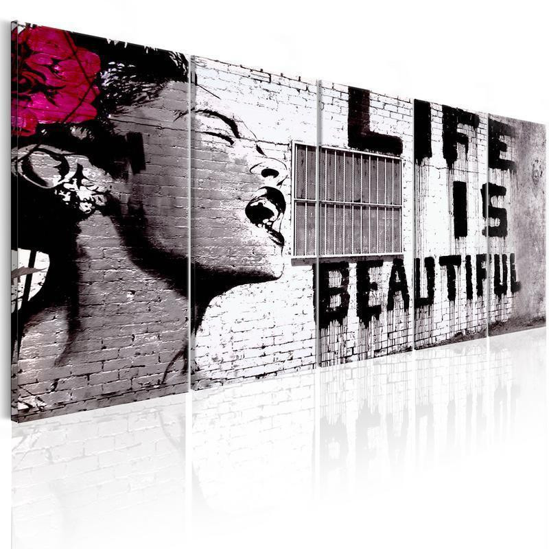 92,90 € Leinwandbild - Banksy: Life is Beautiful