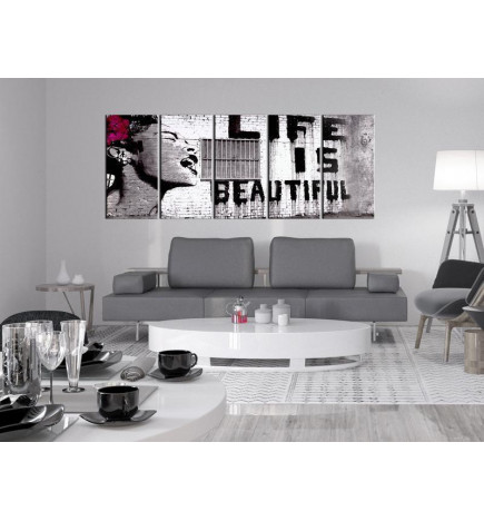 Schilderij - Banksy: Life is Beautiful