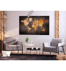 Schilderij - Chestnut World Map