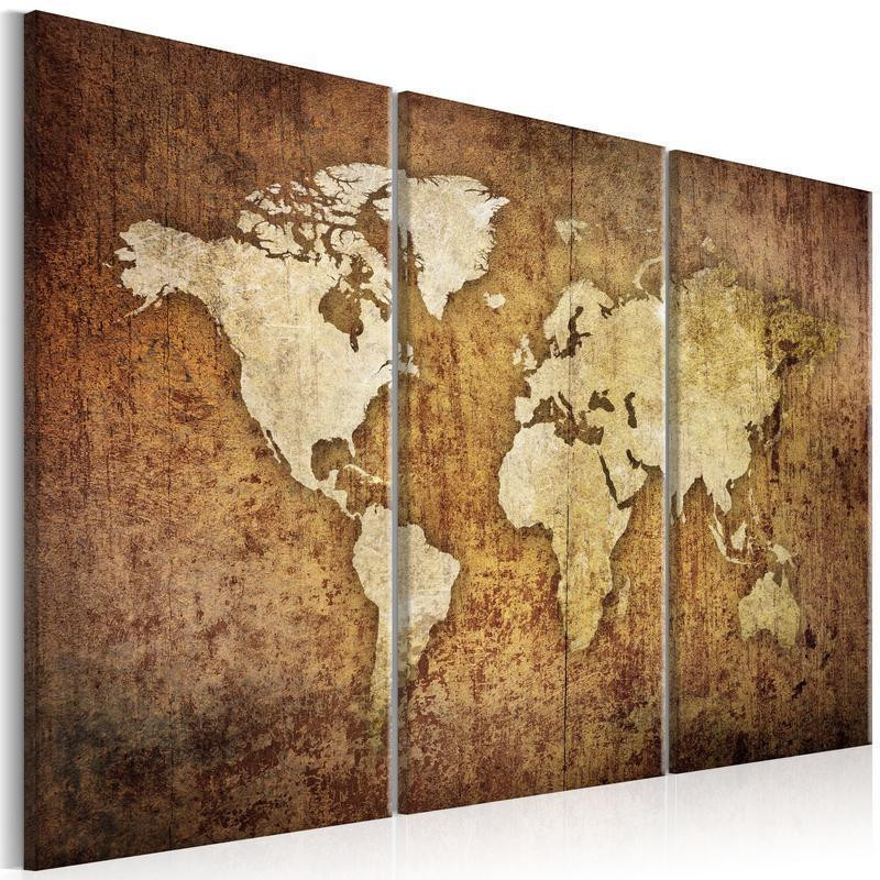 61,90 € Leinwandbild - World Map: Brown Texture