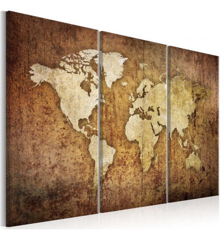 61,90 € Leinwandbild - World Map: Brown Texture