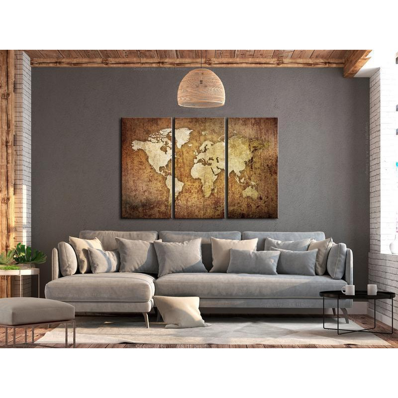 61,90 € Schilderij - World Map: Brown Texture