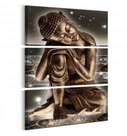 Schilderij - Buddha at Night