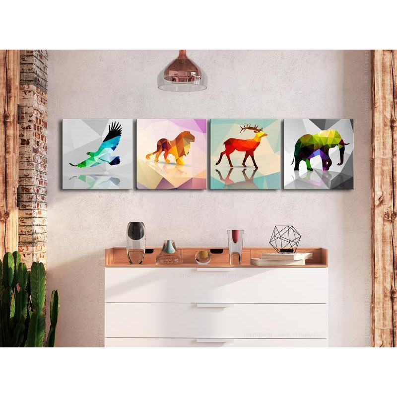 56,90 € Tablou - Colourful Animals (4 Parts)