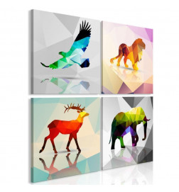 Leinwandbild - Colourful Animals (4 Parts)