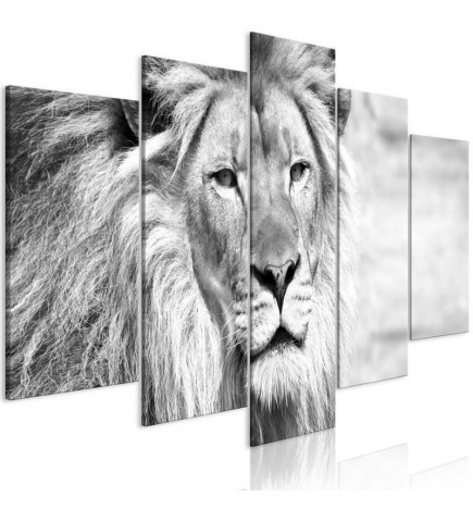 70,90 € Cuadro - The King of Beasts (5 Parts) Wide Black and White