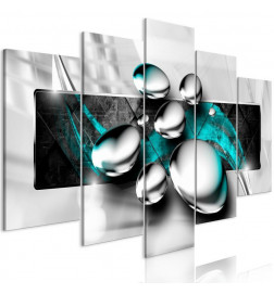 Canvas Print - Shiny Stones (5 Parts) Wide Turquoise