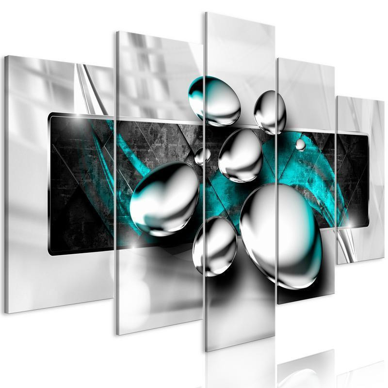 70,90 € Canvas Print - Shiny Stones (5 Parts) Wide Turquoise