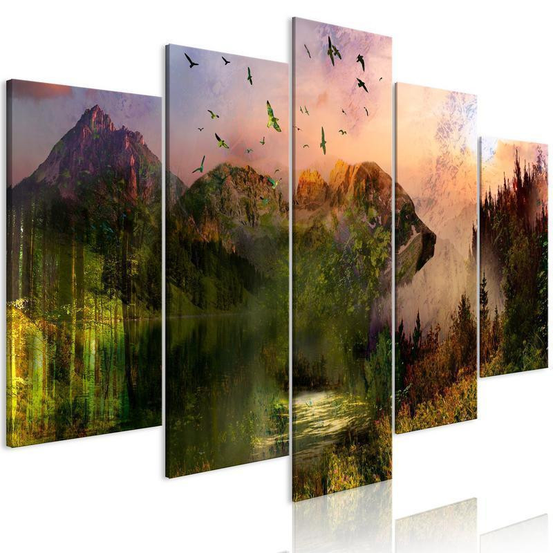 70,90 € Canvas Print - Bear in the Mountain (5 Parts) Wide