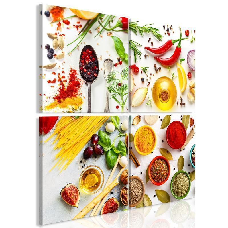 56,90 € Canvas Print - Spices of the World (4 Parts)