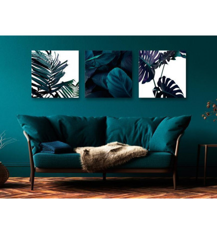 Schilderij - Turquoise Nature (3 Parts)
