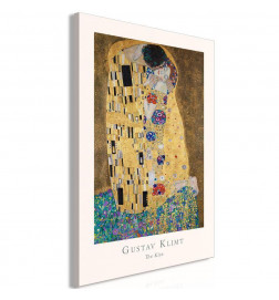 Leinwandbild - Gustav Klimt - The Kiss (1 Part) Vertical