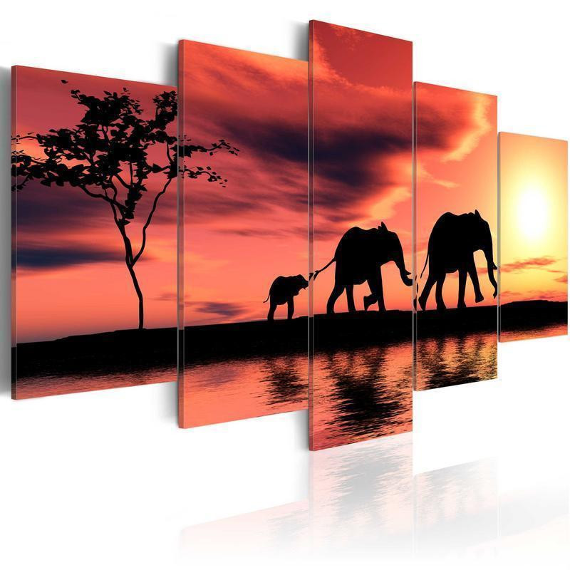 70,90 € Canvas Print - African elephants family