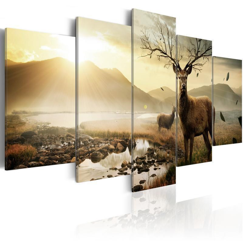 70,90 € Canvas Print - Tundra and deer
