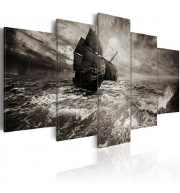 Schilderij - Ship in a storm