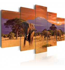 Schilderij - Africa: Elephants