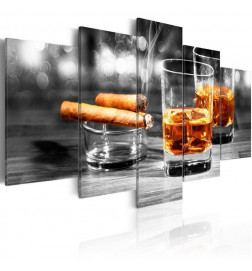 Leinwandbild - Cigars and whiskey