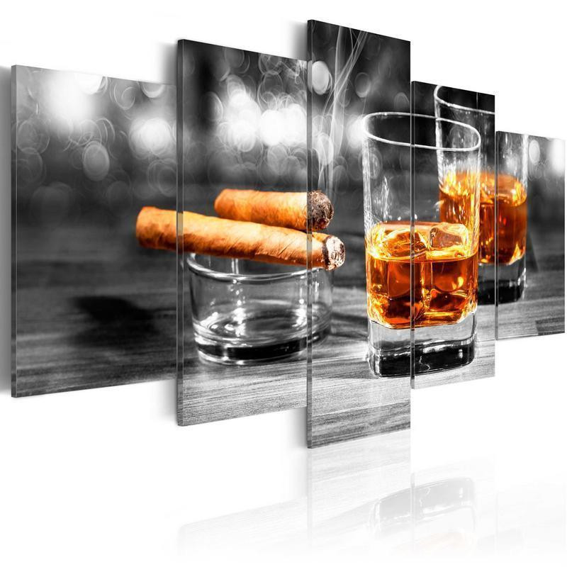 70,90 € Leinwandbild - Cigars and whiskey
