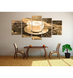 Canvas Print - Coffe Espresso Cappuccino Latte machiato - sepia