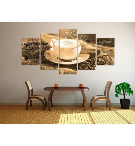 70,90 € Schilderij - Coffe, Espresso, Cappuccino, Latte machiato - sepia