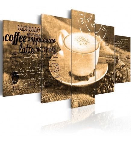 Leinaprint - Coffe Espresso Cappuccino Latte machiato - sepia