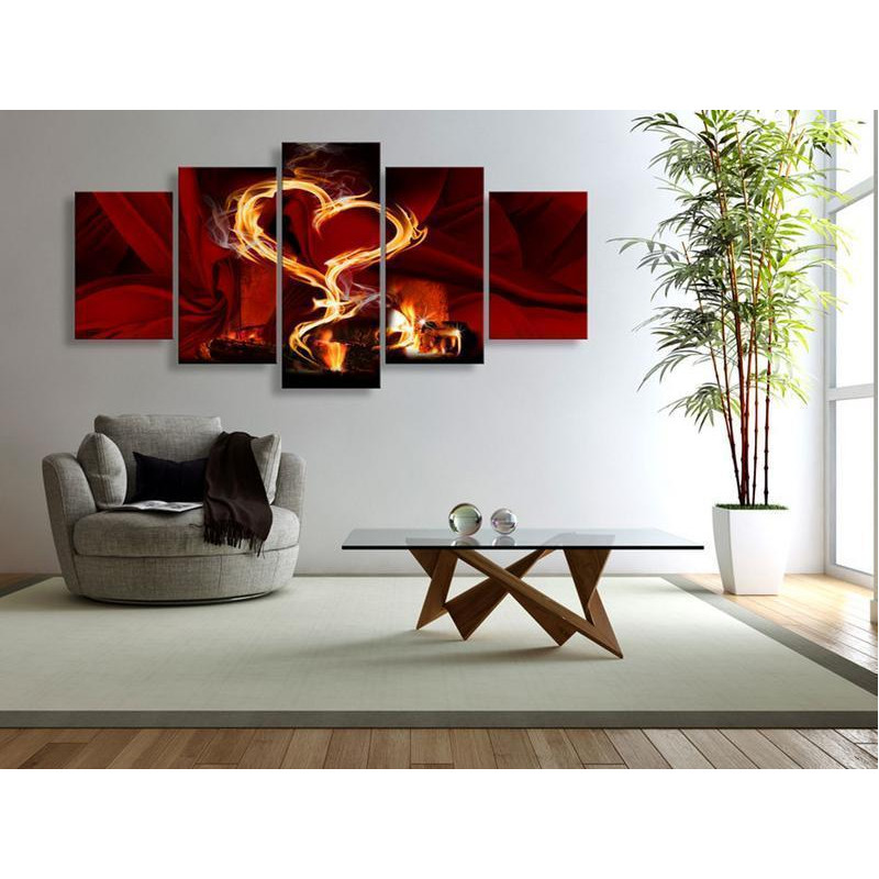70,90 € Canvas Print - Flames of love: heart