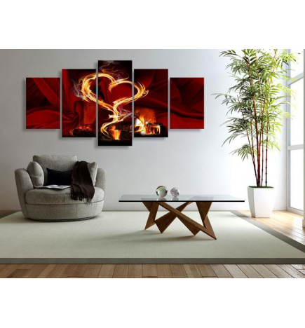 Canvas Print - Flames of love: heart