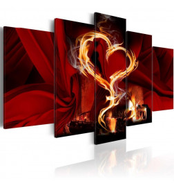Schilderij - Flames of love: heart