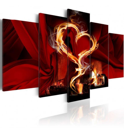 Leinwandbild - Flames of love: heart