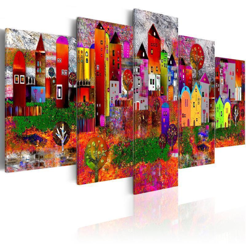70,90 € Canvas Print - Colourful Small Town